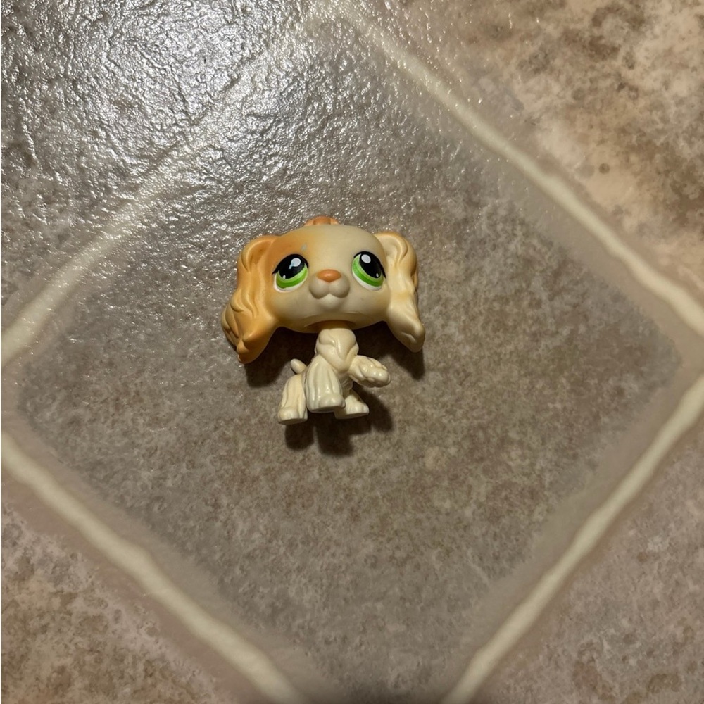 Littlest Pet Shop Cream & Tan Puppy Figure// LPS Cocker Spaniel #347